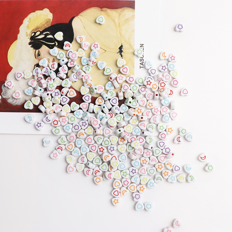 100pcs Heart Acrylic DIY Accessories